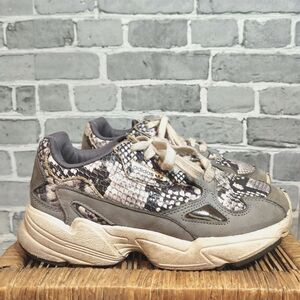 Adidas Women's Falcon Snakeskin Gray Running Shoes Size 8